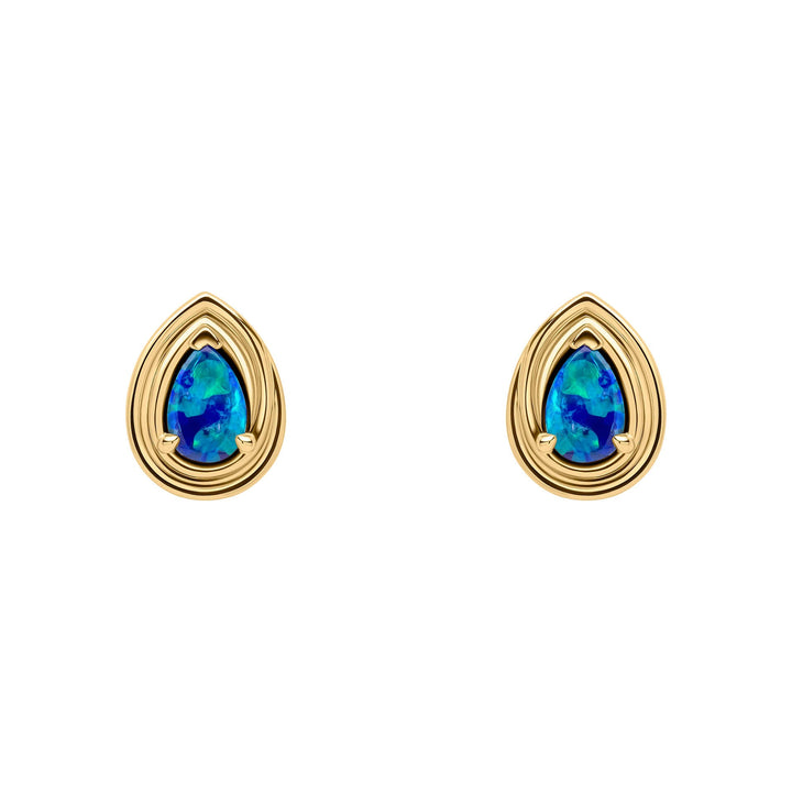 Elements Gold Opal Doublet Teardrop Stud Earrings