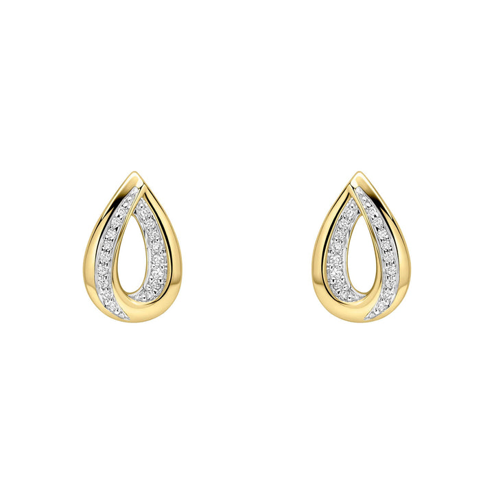 Elements Gold Cut Out Diamond Teardrop Earrings