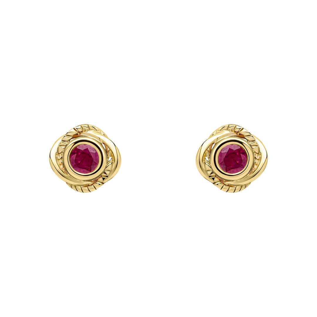 Elements Gold Fura Ruby Stud Earrings