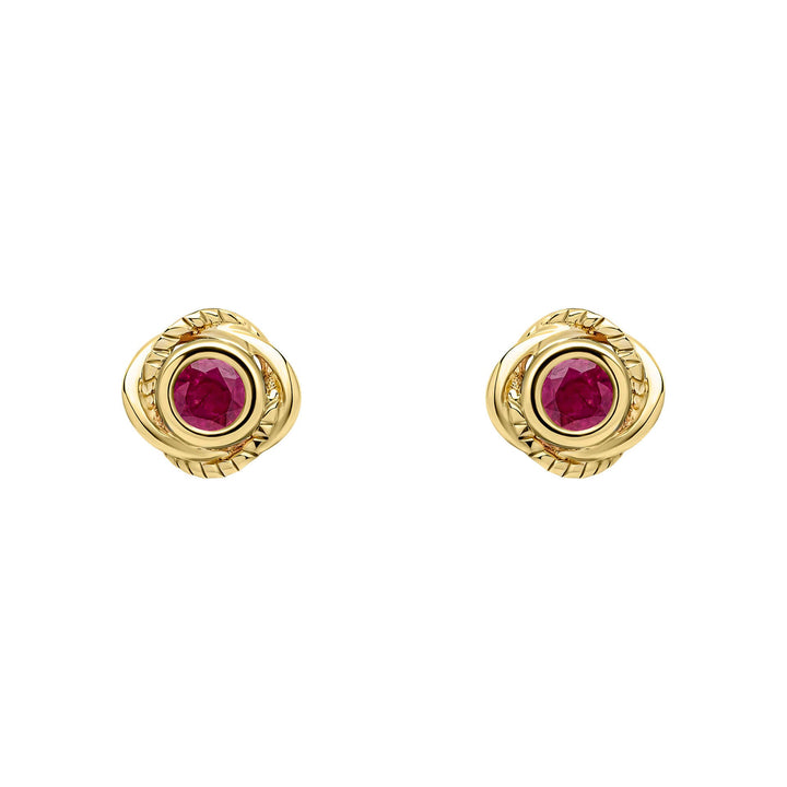 Elements Gold Fura Ruby Stud Earrings