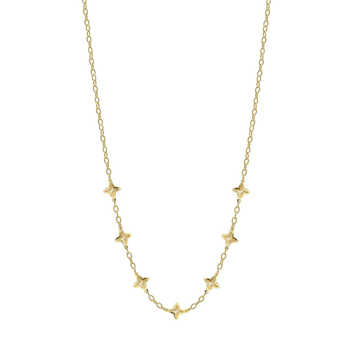 Elements Gold Textured Flower Station Necklace
