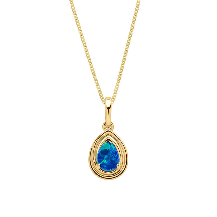 Elements Gold Opal Doublet Teardrop Pendant