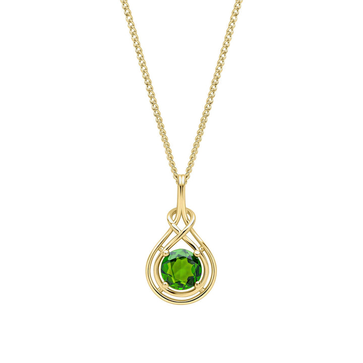 Elements Gold Celtic Green Diopside Pendant