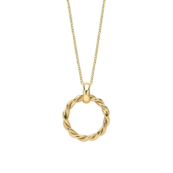 Elements Gold Rope Twist Hoop Pendant
