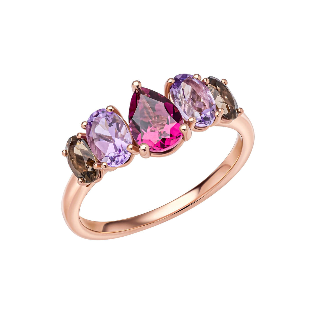 Elements Gold Multi-Gemstone Cluster Ring