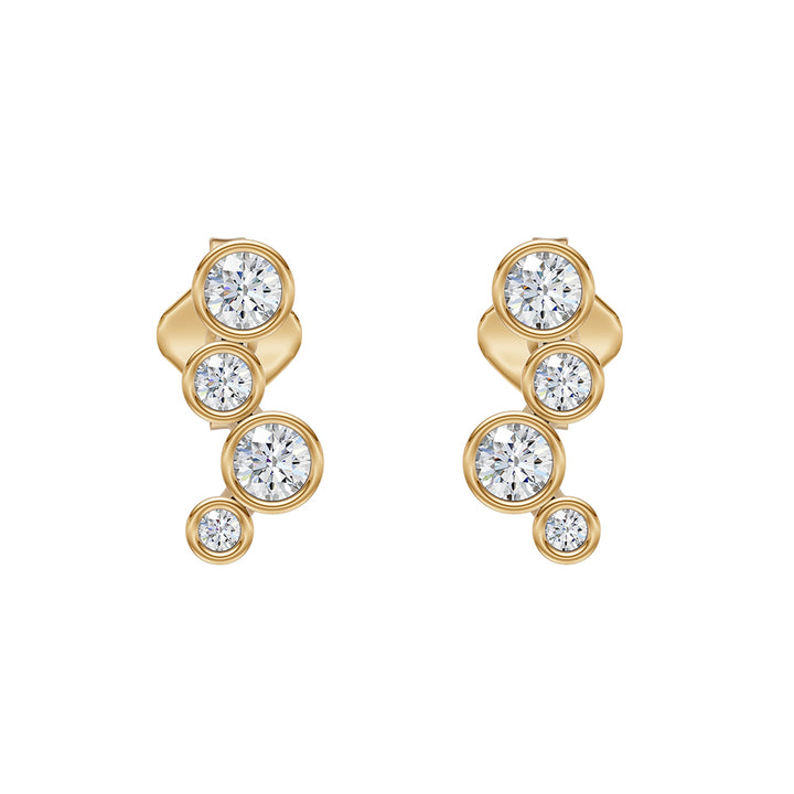 9ct gold laboratory grown bubble style rubover stud earrings