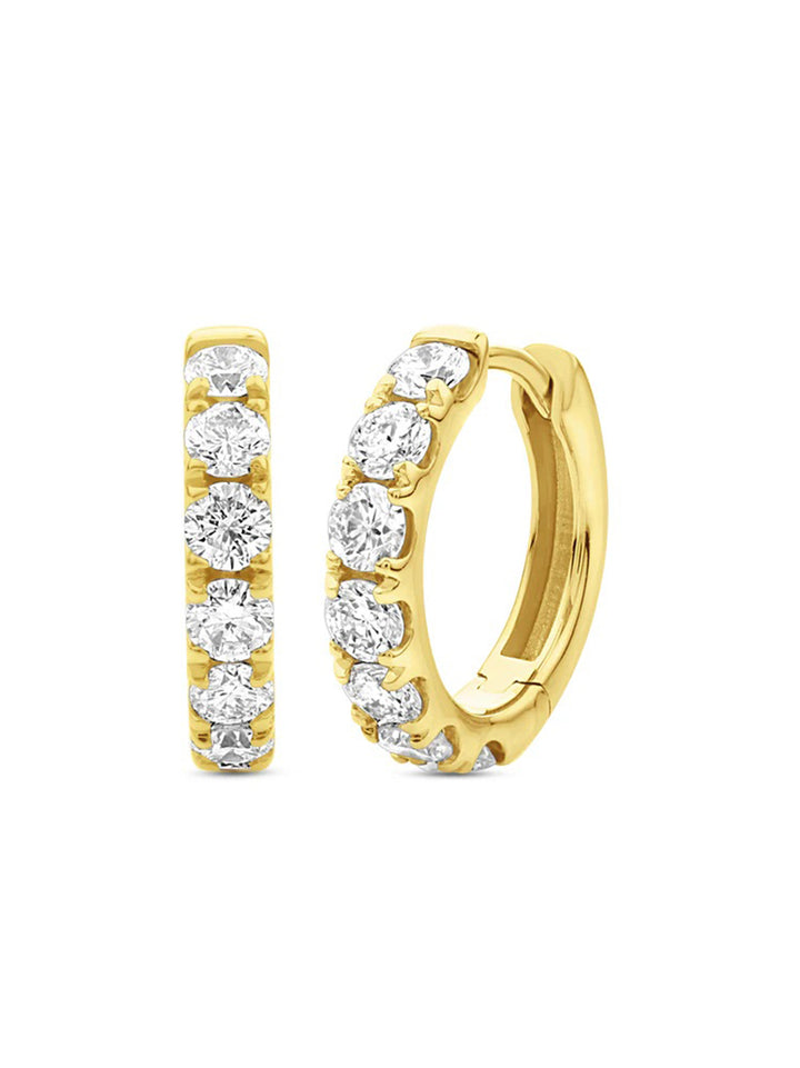 18ct yellow gold Laboratory Grown 1ct brilliant cut diamond huggies earrings