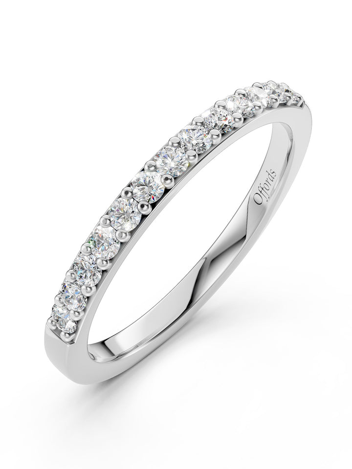 18ct white gold 13 diamond half eternity ring