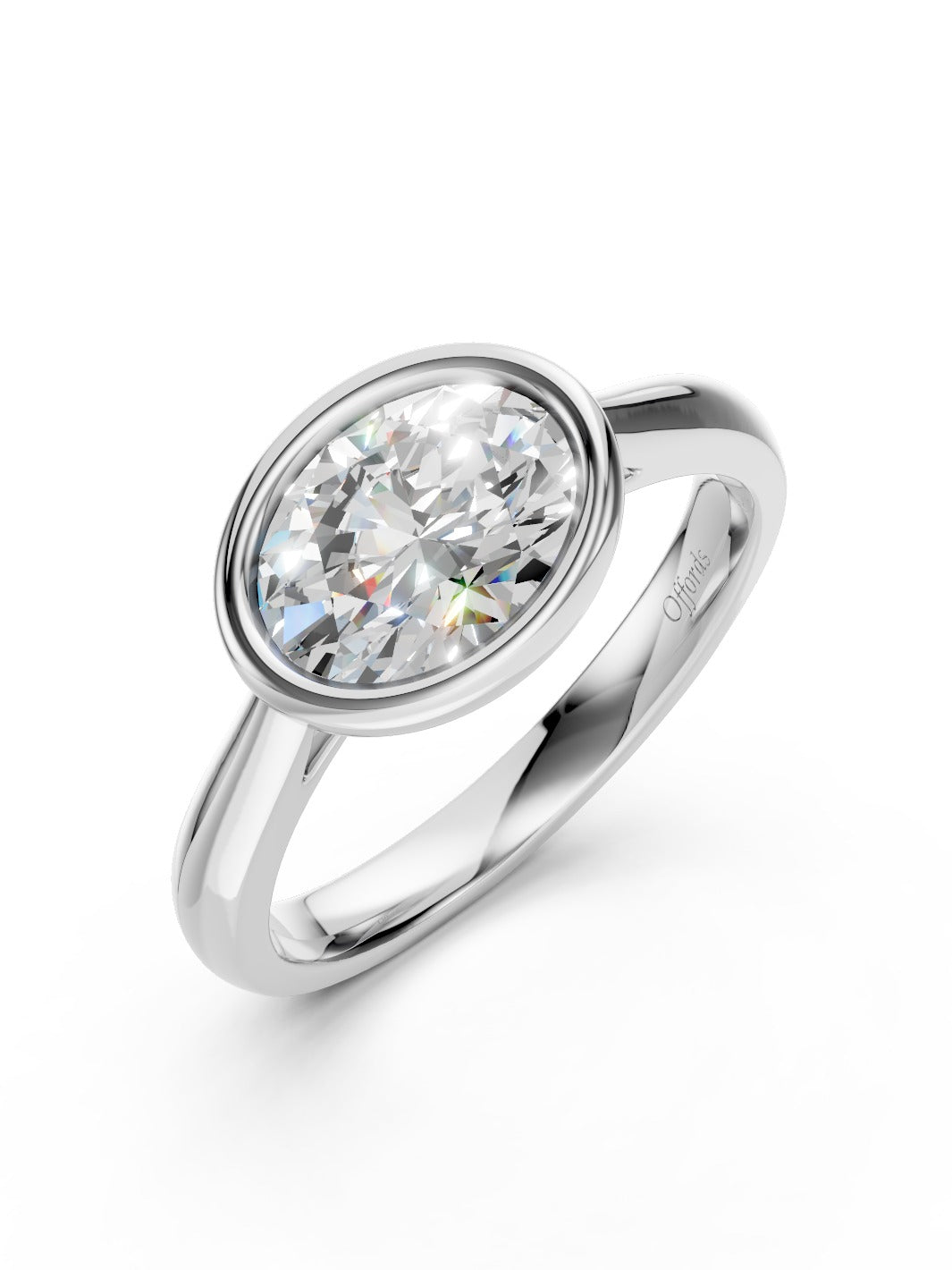 Platinum 1ct oval diamond solitaire ring