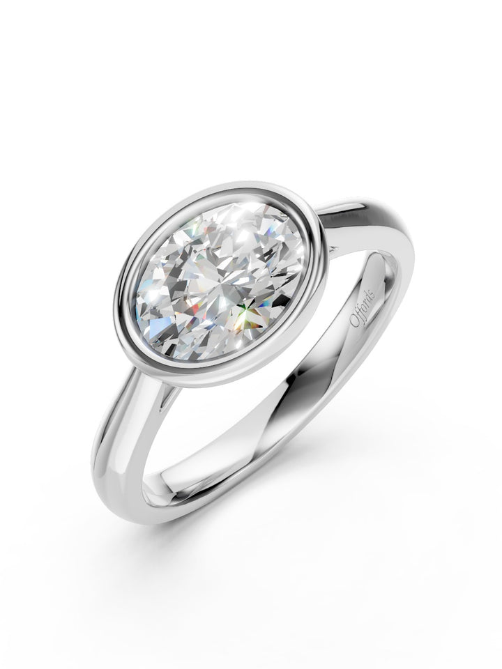 Platinum 1ct oval diamond solitaire ring