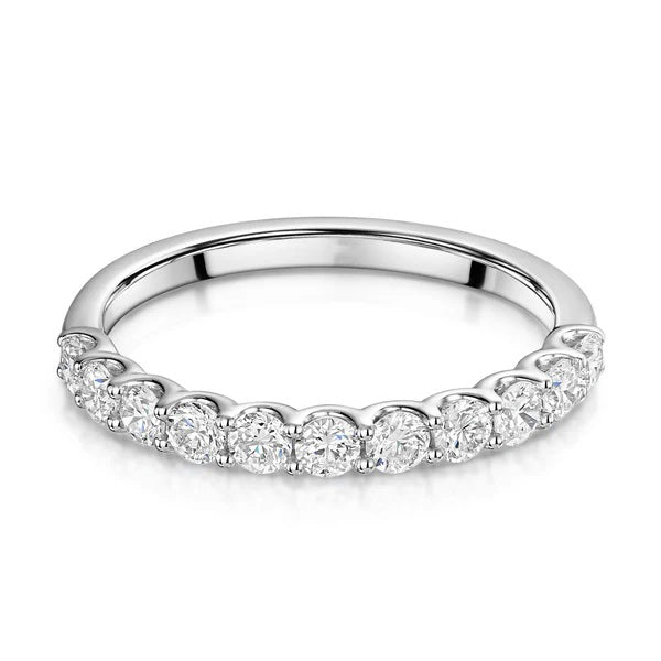 Platinum Laboratory Grown 0.53ct brilliant cut diamond half eternity ring