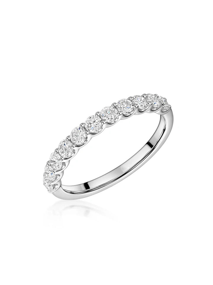 Platinum Laboratory Grown 0.53ct brilliant cut diamond half eternity ring