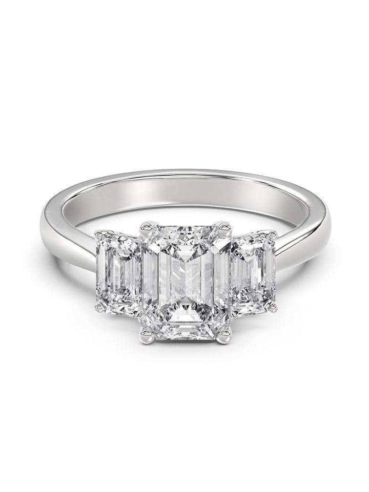 Platinum Laboratory Grown 0.53ct brilliant cut diamond half eternity ring