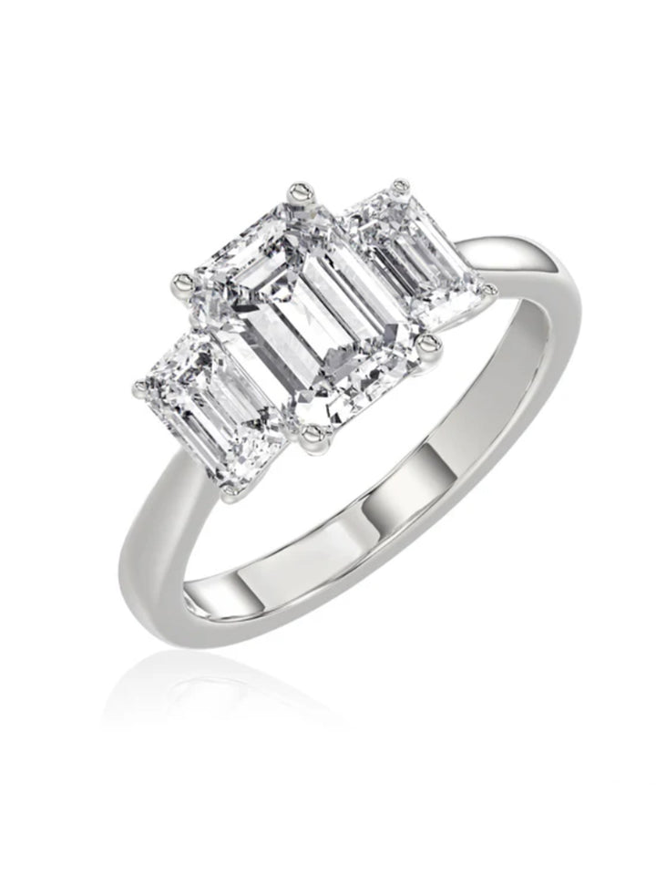 Platinum Laboratory Grown 0.53ct brilliant cut diamond half eternity ring