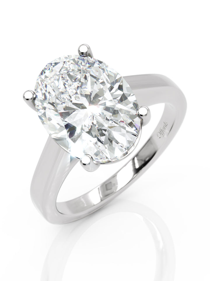 Platinum Laboratory Grown 4.00ct oval cut diamond solitaire ring