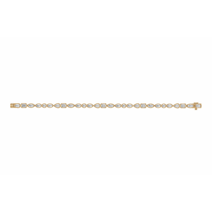 9ct yellow gold mixed cut laboratory grown diamond line bracelet
