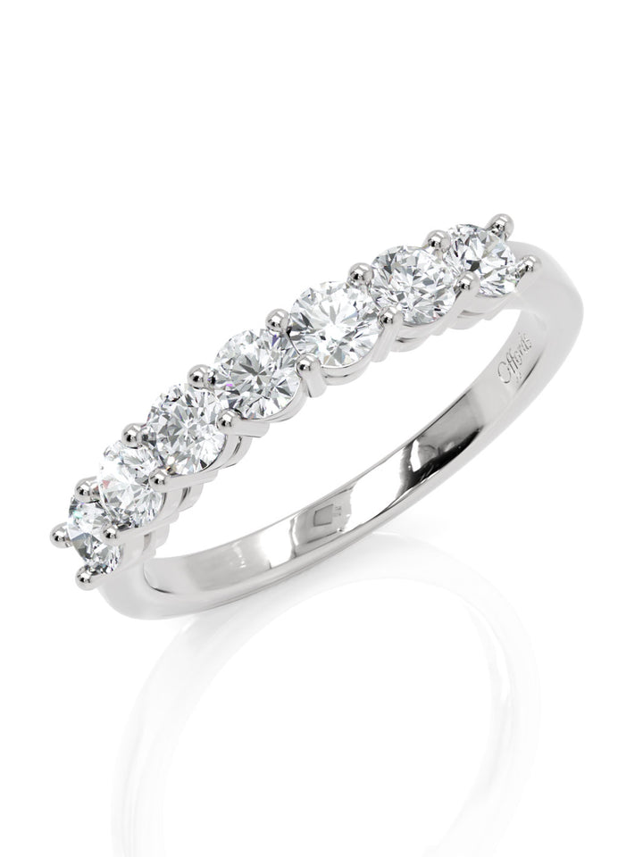 Platinum seven stone diamond eternity ring