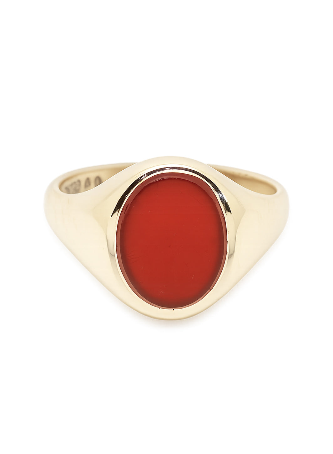 Pre-owned 9ct yellow gold cornelian signet ring