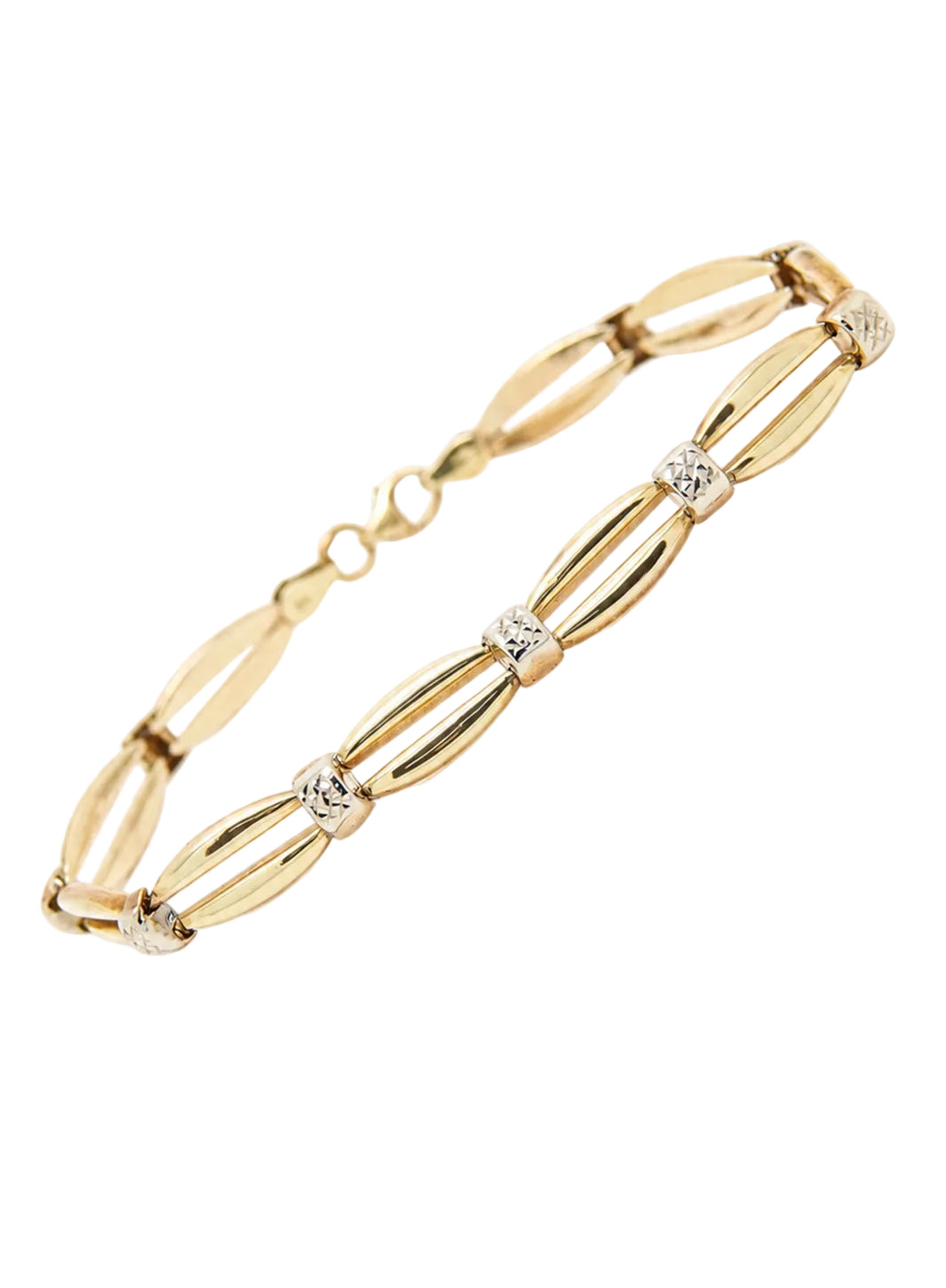 Pre-owned 9ct twin bar bracelet