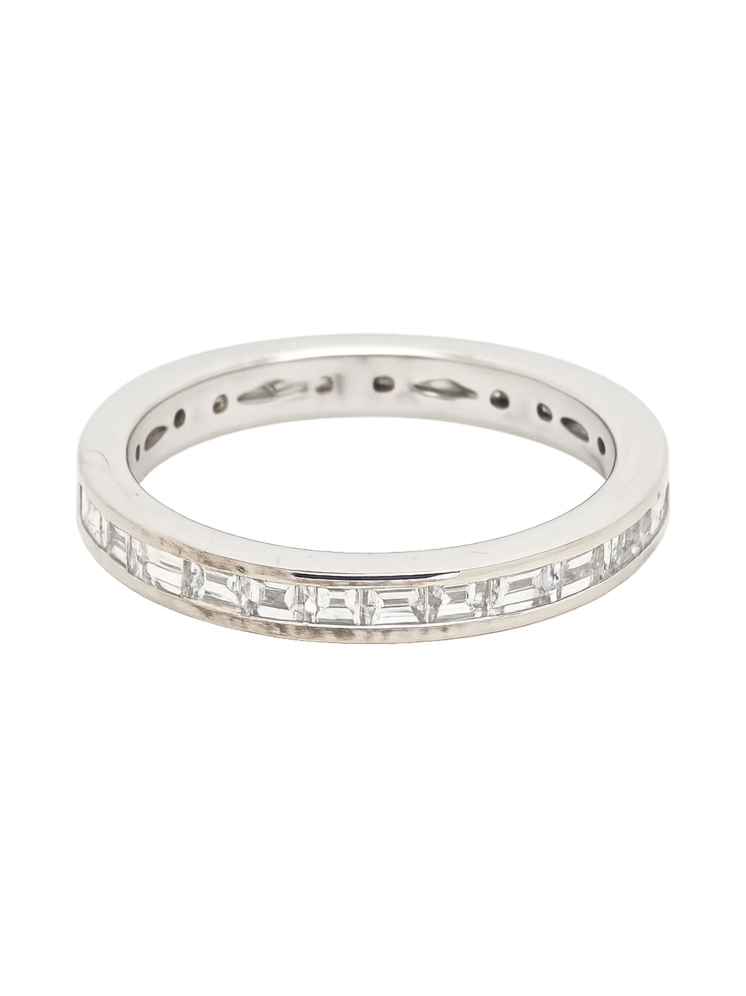 Pre-owned 18ct white gold baguette cut full eternity ring