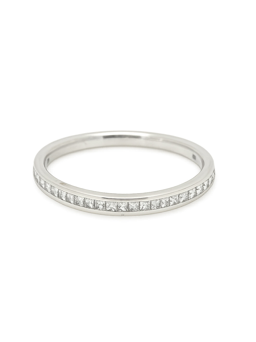 Pre-owned princess cut diamond half eternity ring