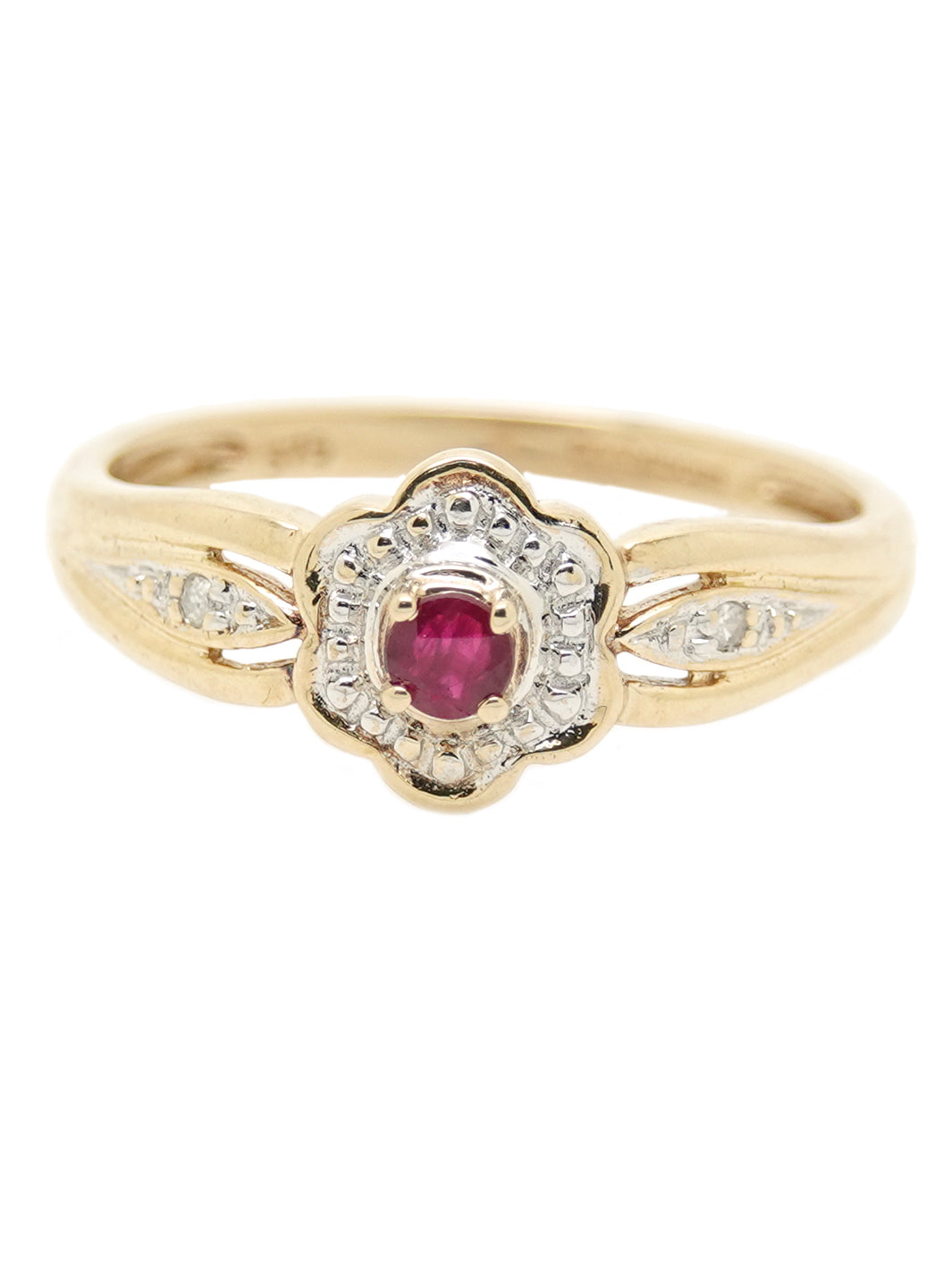 Pre-Owned 9ct Yellow Gold Ruby and Diamond Ring – Offord & Sons