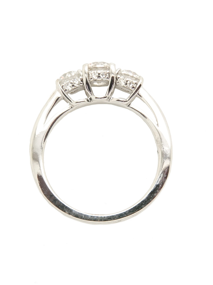 Pre-owned 18ct white gold three stone diamond ring