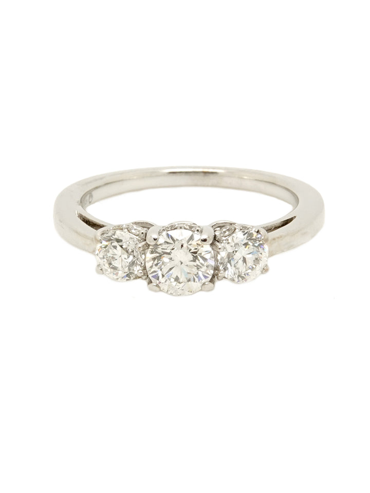 Pre-owned 18ct white gold three stone diamond ring