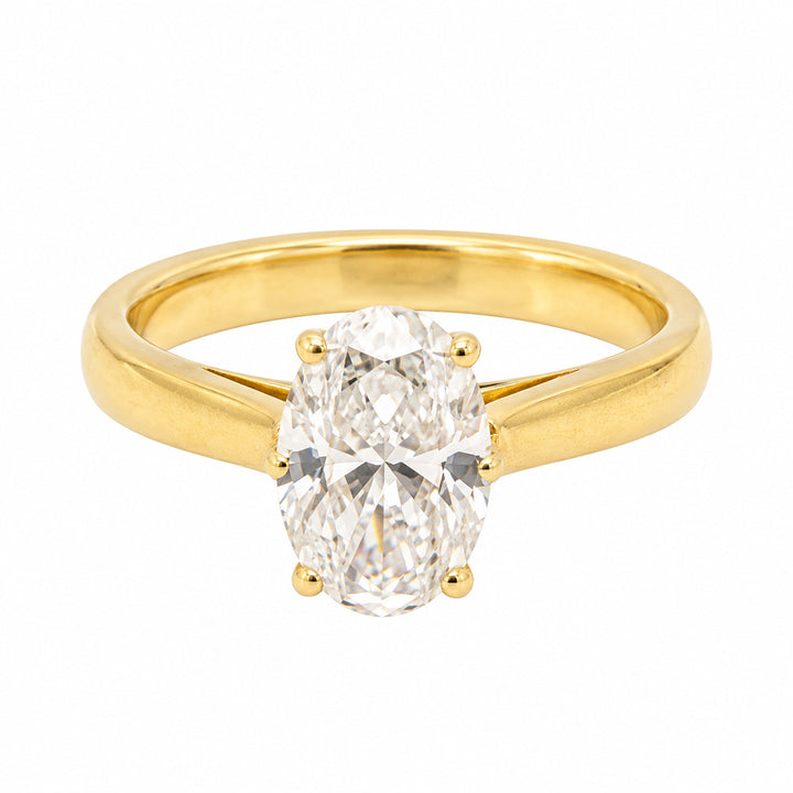 Pre-owned 18ct yellow gold 1.53ct oval solitaire ring