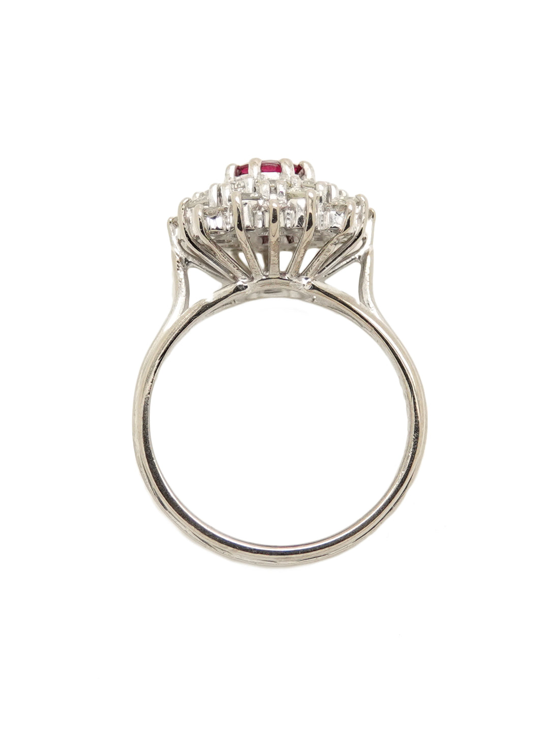 Pre-owned 18ct White Gold Ruby and Diamond Cluster Ring