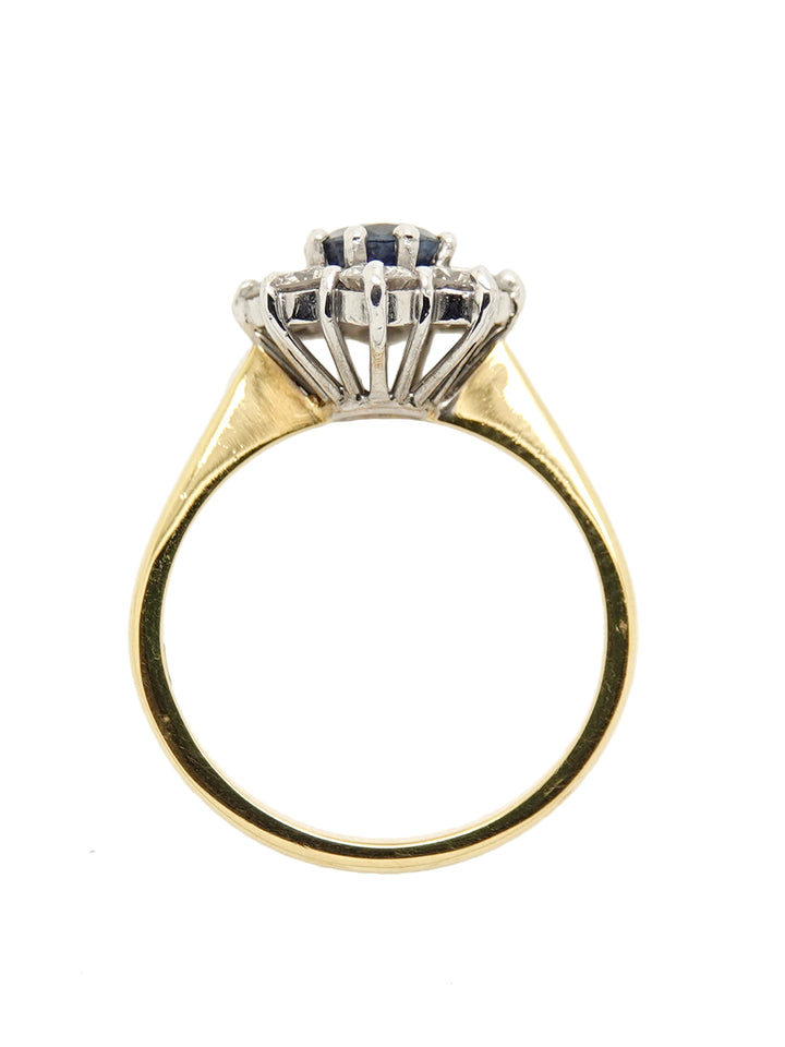 Pre-owned 18ct Sapphire and Diamond Cluster Ring