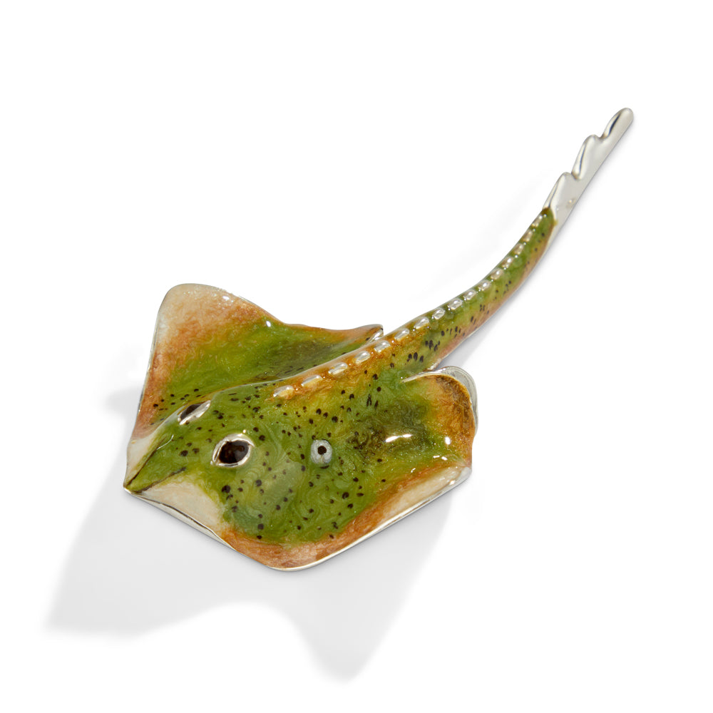 Saturno Silver & Enamelled Ray Fish