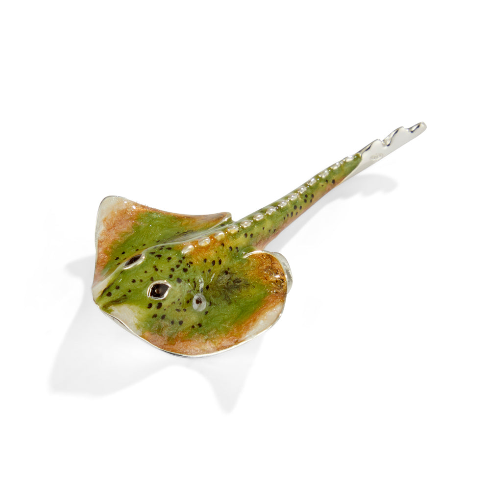Saturno Silver & Enamelled Ray Fish