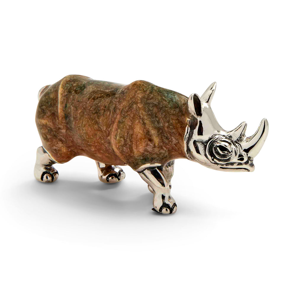 Saturno Silver & Enamelled Rhinoceros – All Enamelled