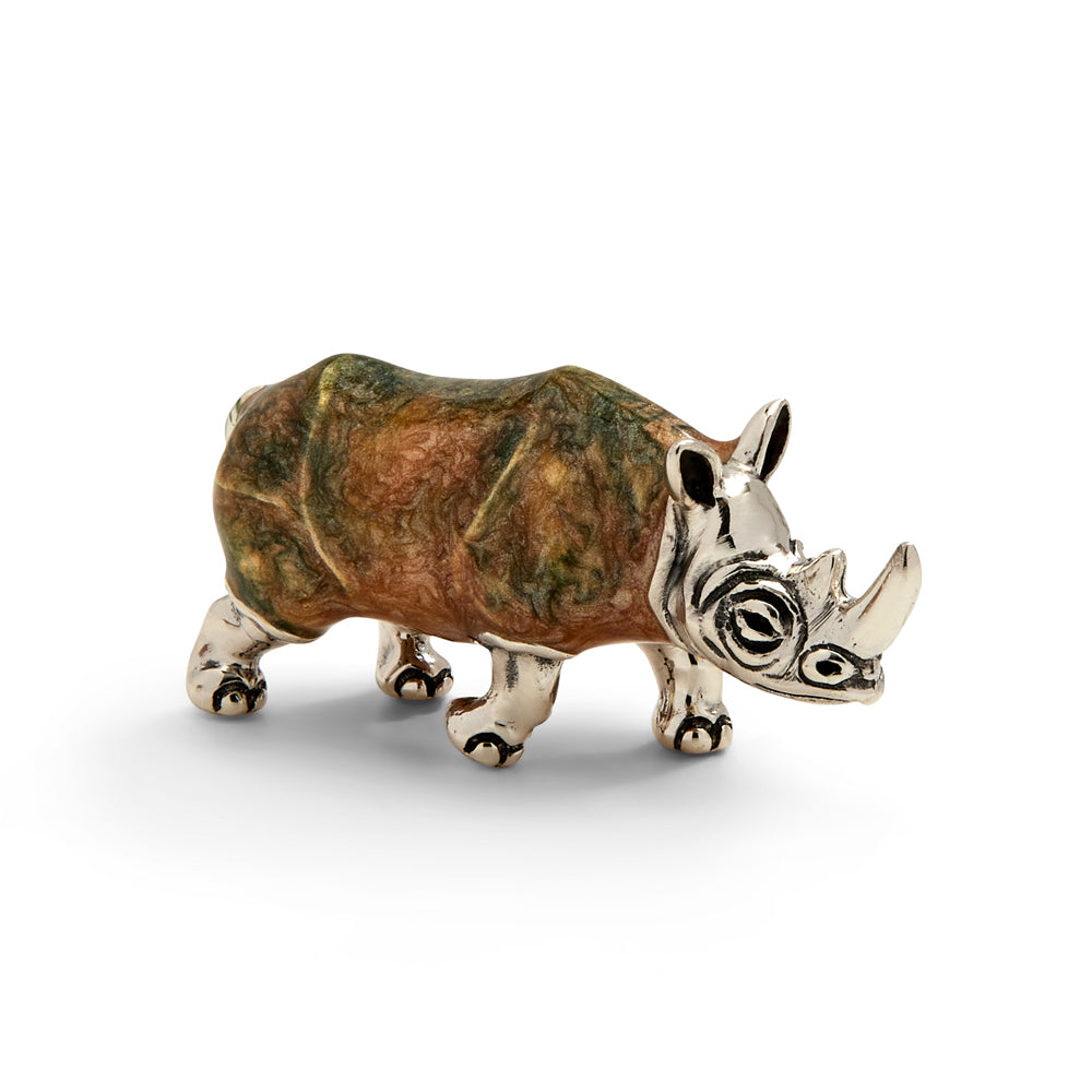 Saturno Silver & Enamelled Rhinoceros – All Enamelled