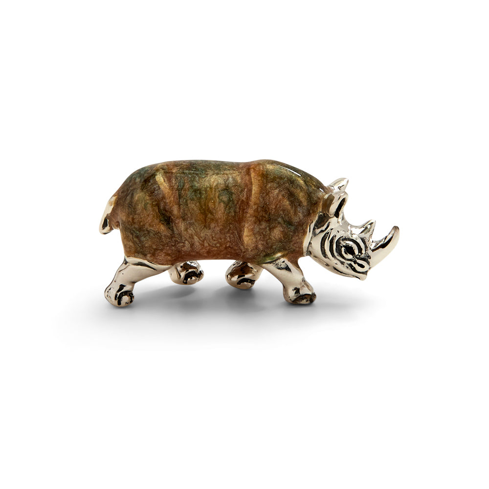 Saturno Silver & Enamelled Rhinoceros – All Enamelled