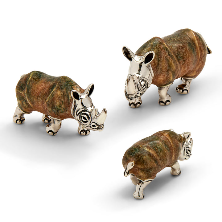 Saturno Silver & Enamelled Rhinoceros – All Enamelled