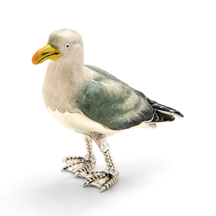Saturno Silver & Enamelled Seagull Pair