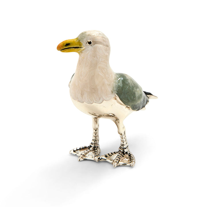 Saturno Silver & Enamelled Seagull Pair