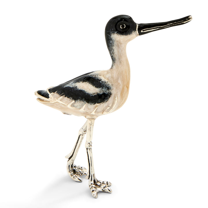 Saturno Silver & Enamelled Avocet Pair