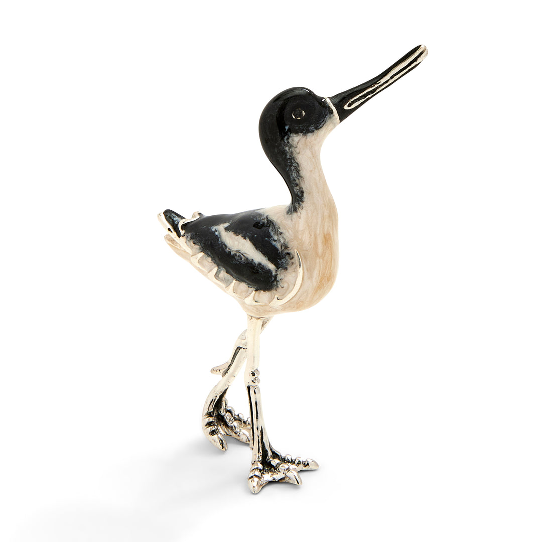 Saturno Silver & Enamelled Avocet Pair