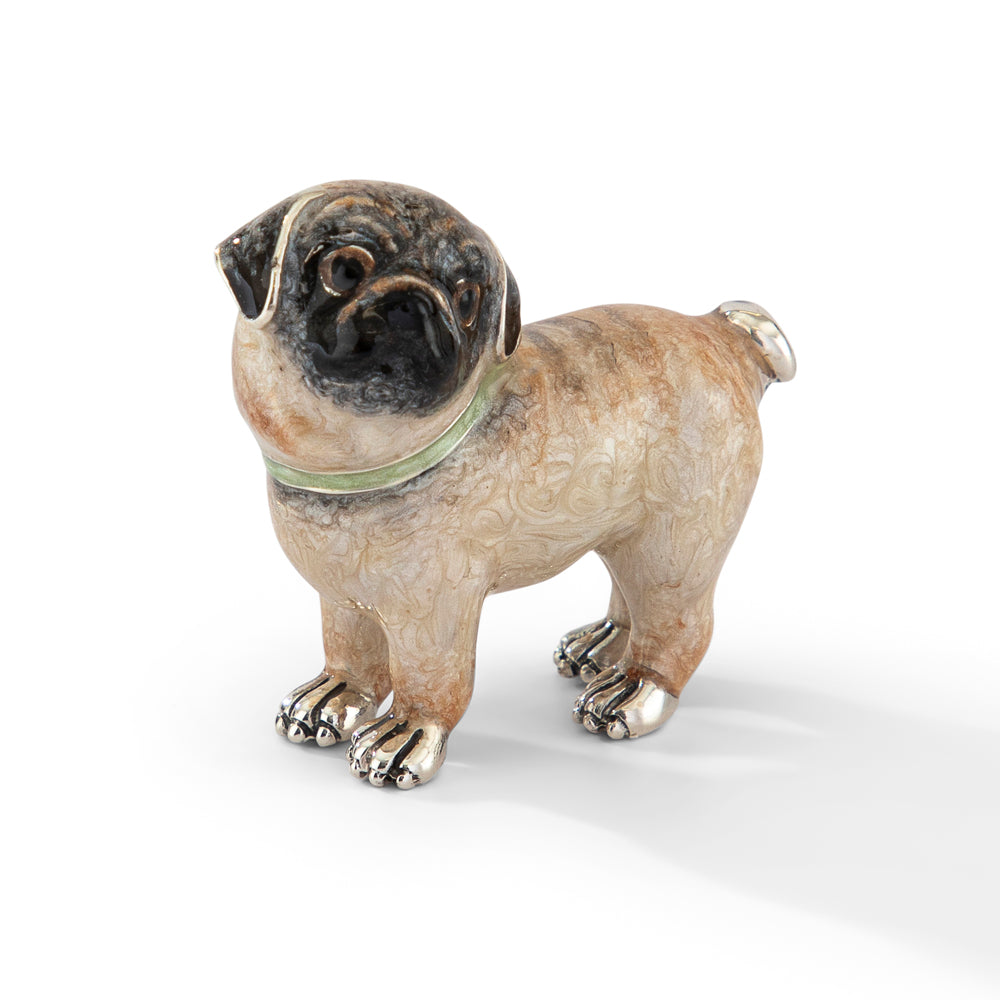 Saturno Silver & Enamelled Pug