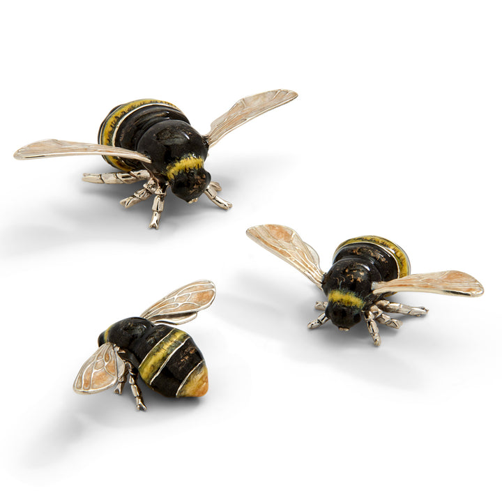 Saturno Silver & Enamelled Bumblebees