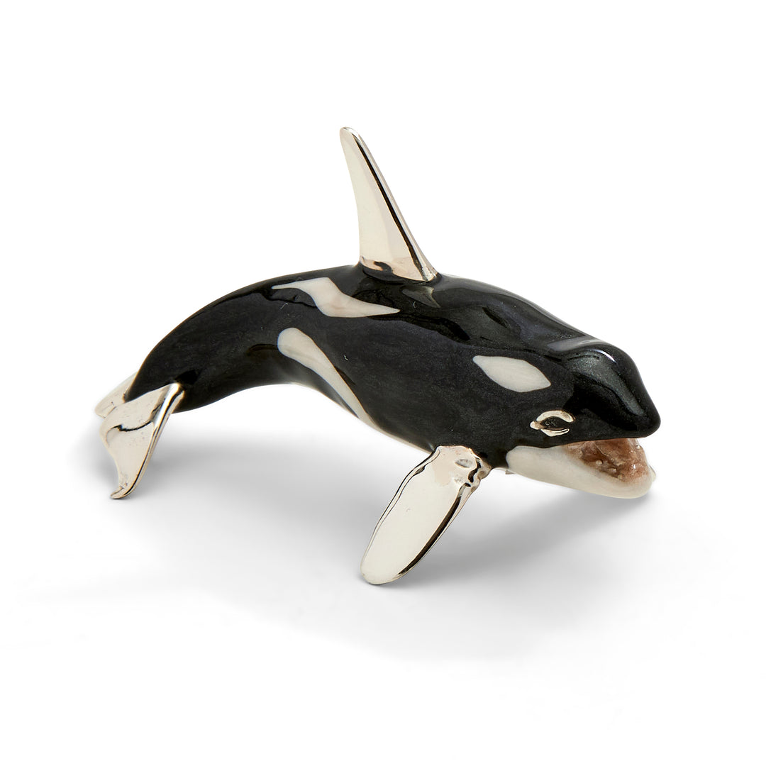 Saturno Silver & Enamelled Orca
