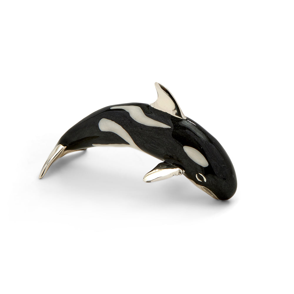 Saturno Silver & Enamelled Orca