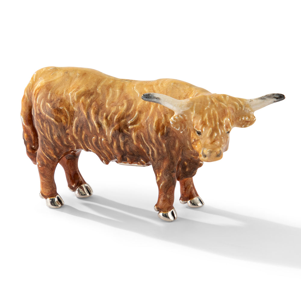 Saturno Silver & Enamelled Highland Cow