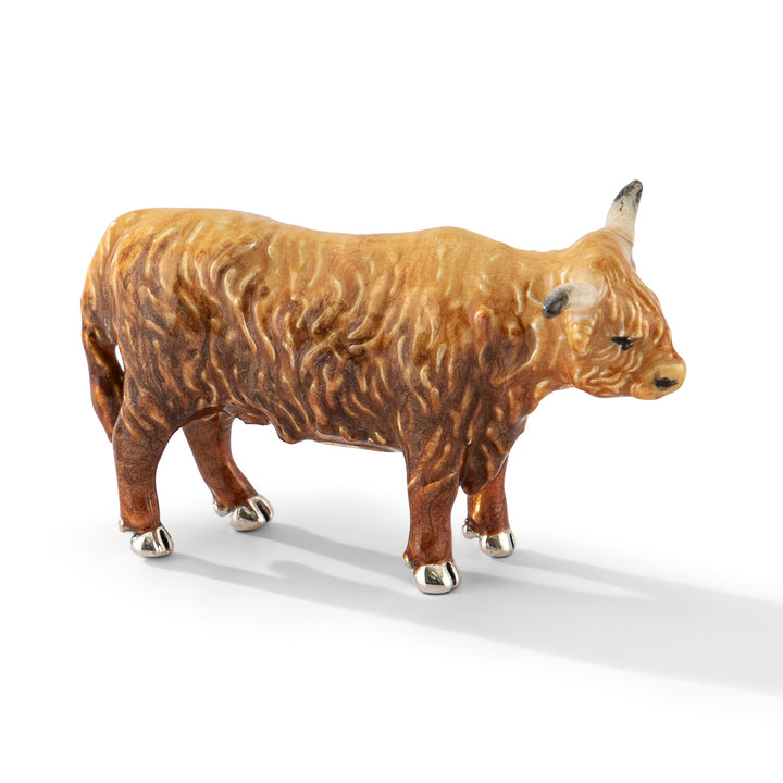 Saturno Silver & Enamelled Highland Cow