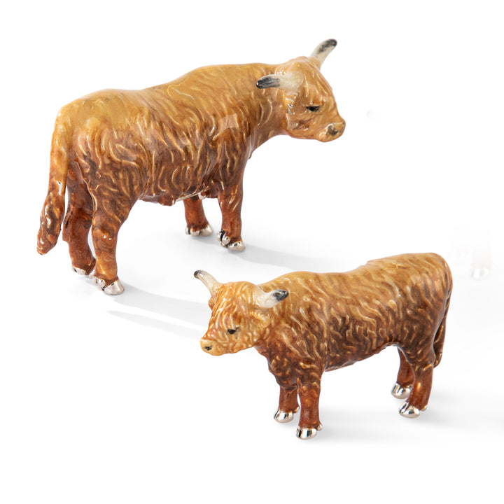 Saturno Silver & Enamelled Highland Cow