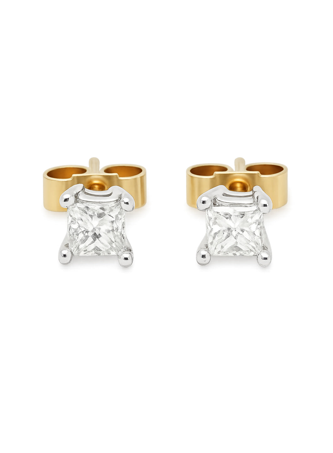Pre-Owned 18ct 0.50ct princess cut studs