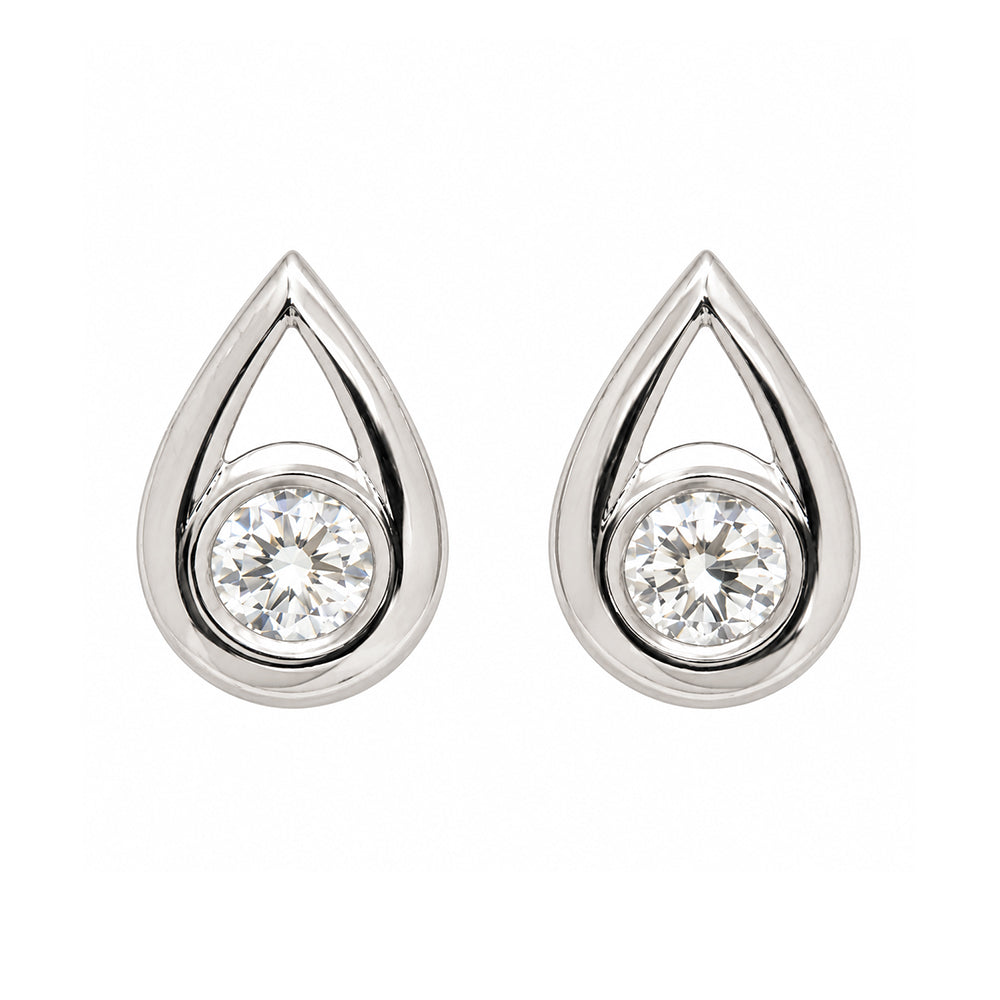 Pre-owned 18ct white gold pear shaped diamond set studs